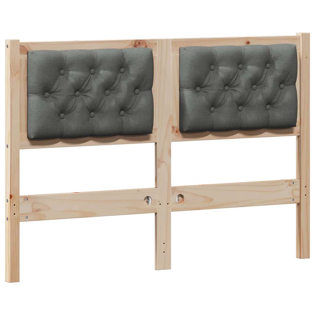 Testiera marrone e grigio scuro 135 cm Legno di pino massello