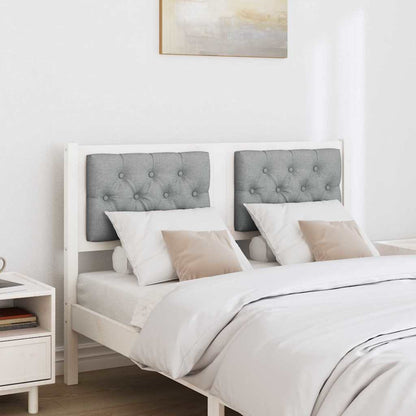 Testiera Bianco e grigio chiaro 135 cm Legno di pino massello