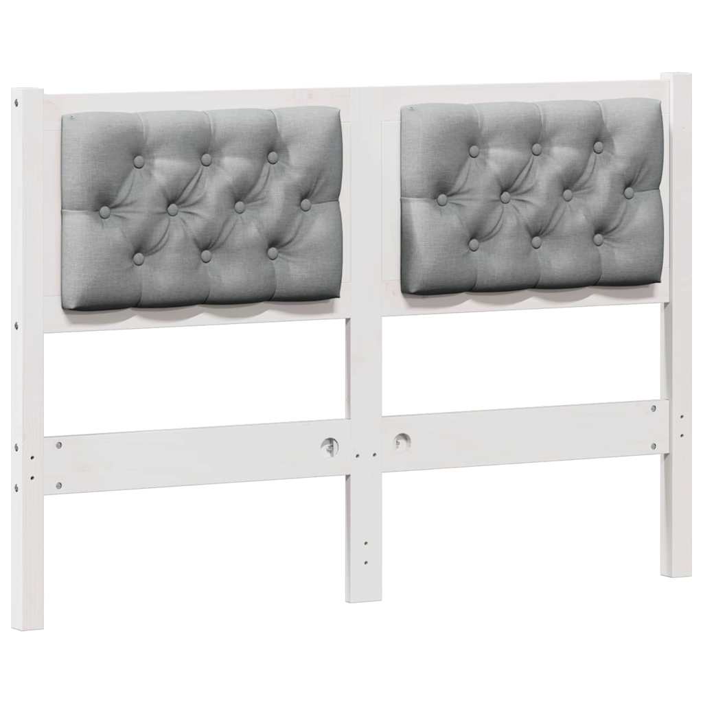 Testiera Bianco e grigio chiaro 135 cm Legno di pino massello
