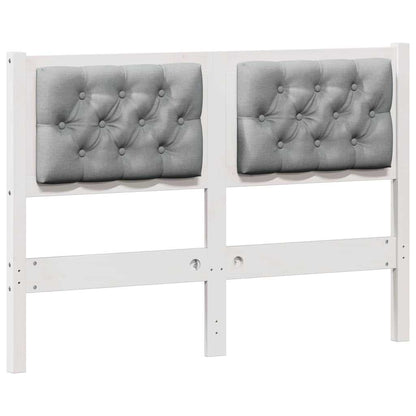 Testiera Bianco e grigio chiaro 135 cm Legno di pino massello