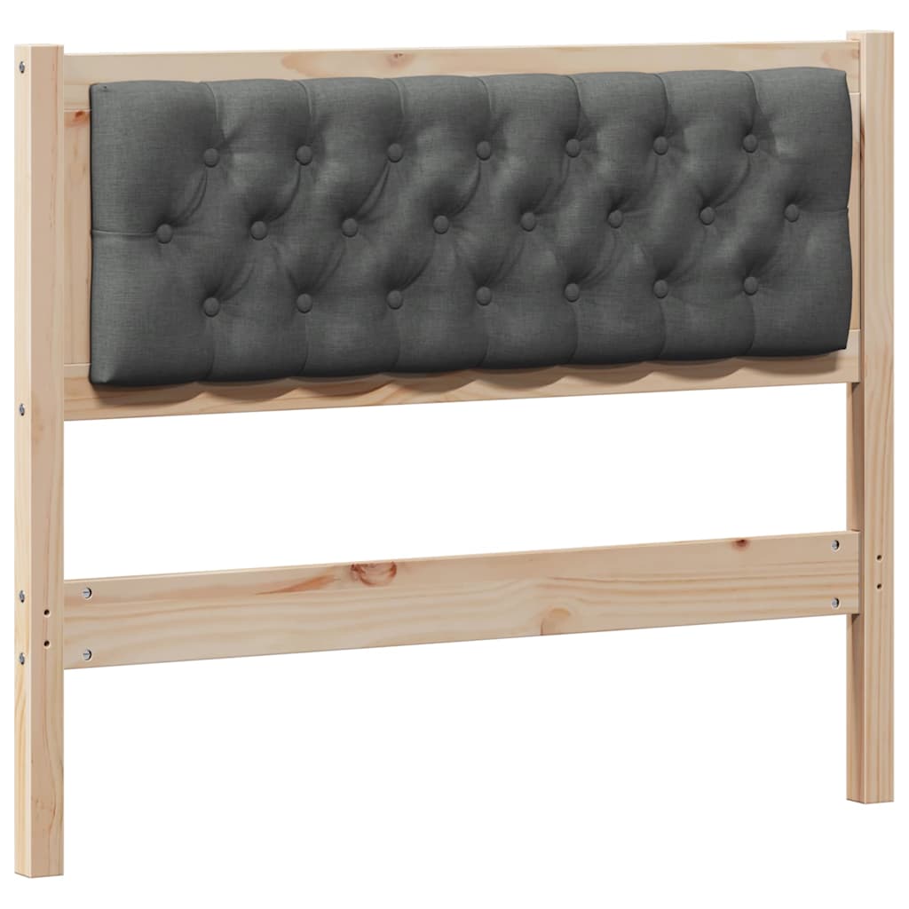 Testiera marrone e grigio scuro 100 cm Legno di pino massello