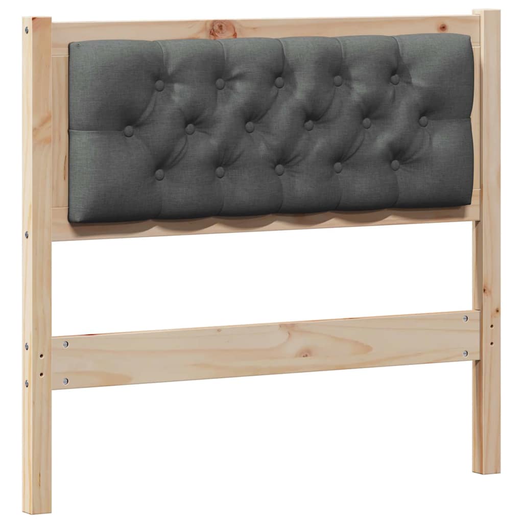Testiera marrone e grigio scuro 90 cm Legno di pino massello