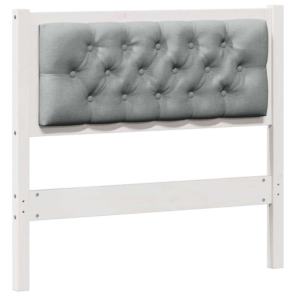 Testiera Bianco e grigio chiaro 90 cm Legno di pino massello