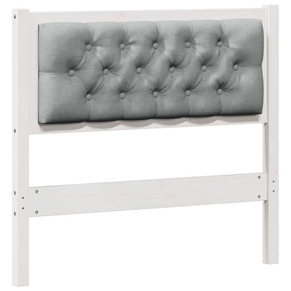 Testiera Bianco e grigio chiaro 90 cm Legno di pino massello