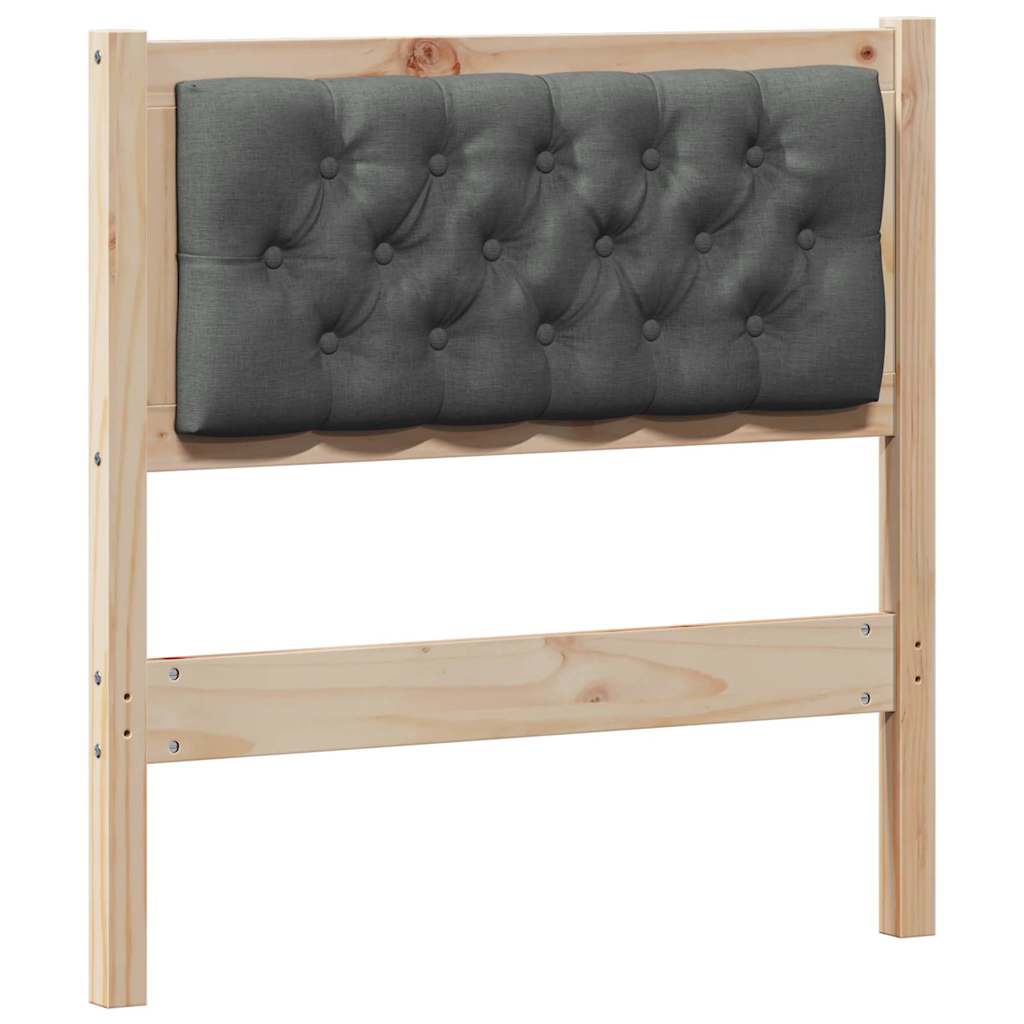 Testiera marrone e grigio scuro 75 cm Legno di pino massello