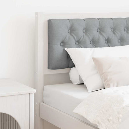 Testiera Bianco e grigio chiaro 75 cm Legno di pino massello