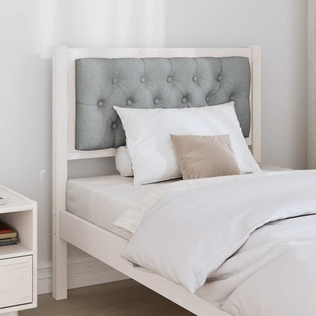 Testiera Bianco e grigio chiaro 75 cm Legno di pino massello