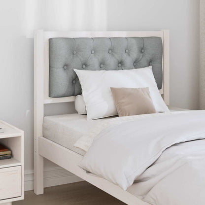 Testiera Bianco e grigio chiaro 75 cm Legno di pino massello