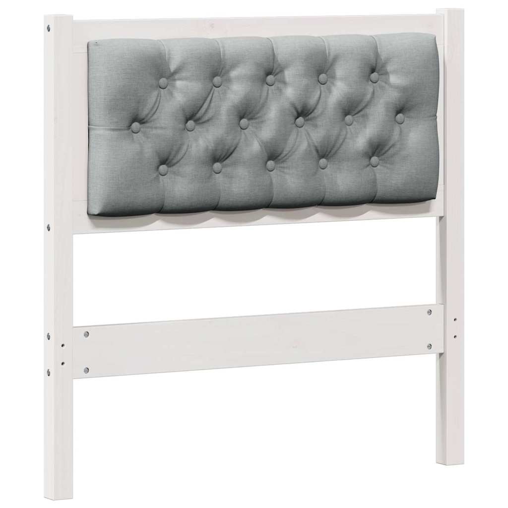 Testiera Bianco e grigio chiaro 75 cm Legno di pino massello