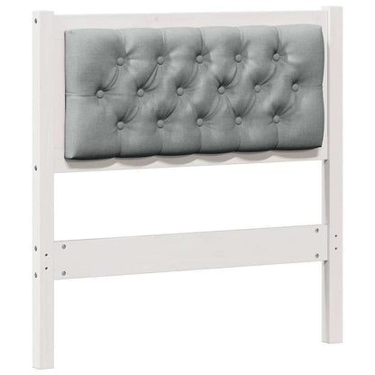 Testiera Bianco e grigio chiaro 75 cm Legno di pino massello
