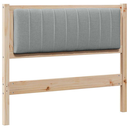 Testiera imbottita Grigio chiaro 100 cm Pino massello