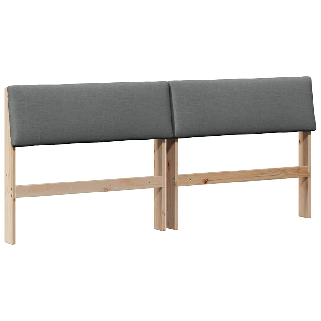Testiera imbottita Grigio scuro 200 cm Pino massello