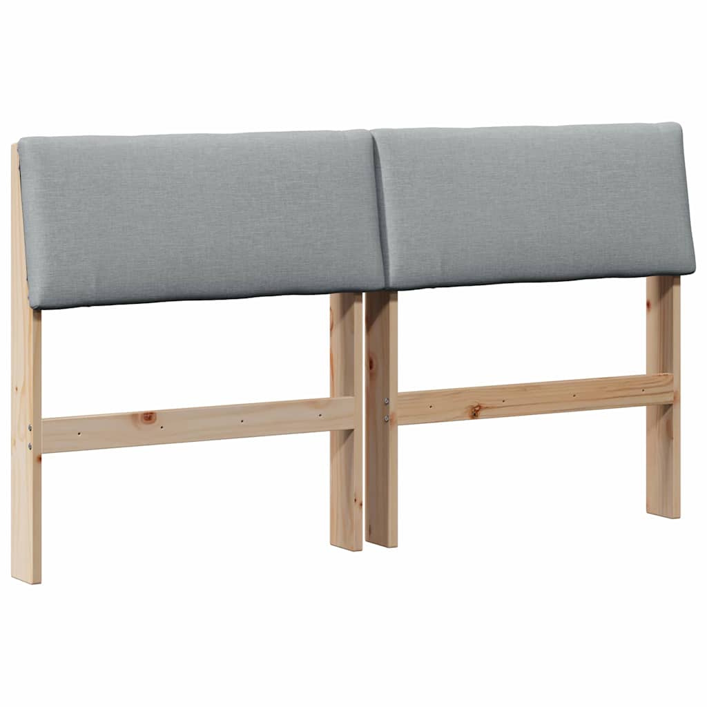 Testiera imbottita Grigio chiaro 160 cm Pino massello