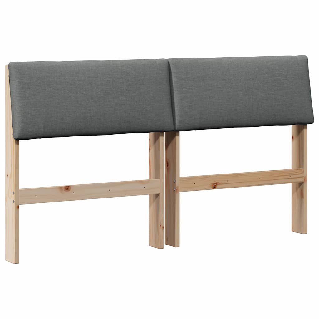 Testiera imbottita Grigio scuro 150 cm Pino massello