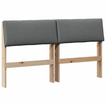 Testiera imbottita Grigio scuro 140 cm Pino massello