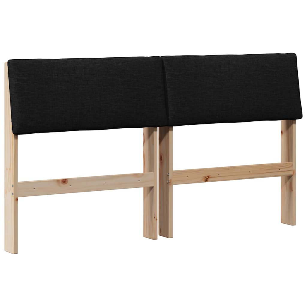 Testiera imbottita Nero 135 cm Pino massello
