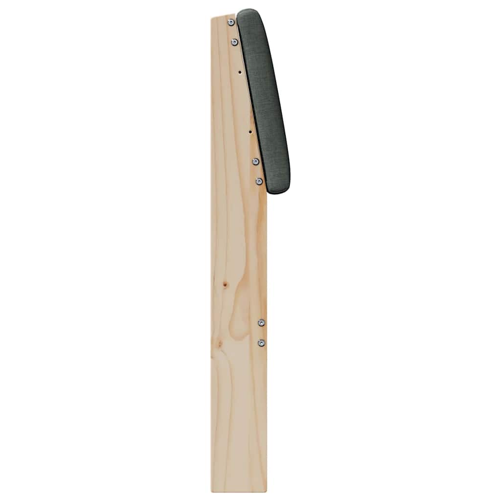 Testiera imbottita Grigio scuro 120 cm Pino massello