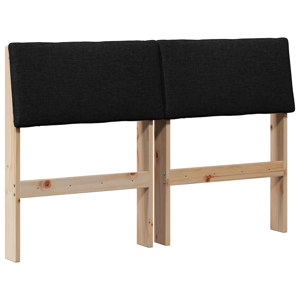 Testiera imbottita Nero 120 cm Pino massello