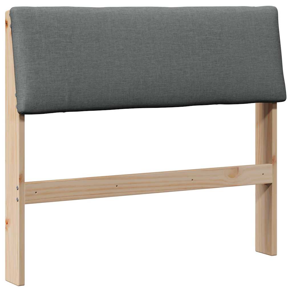 Testiera imbottita Grigio scuro 90 cm Pino massello