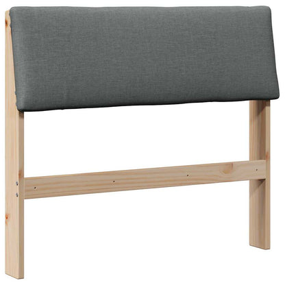 Testiera imbottita Grigio scuro 90 cm Pino massello