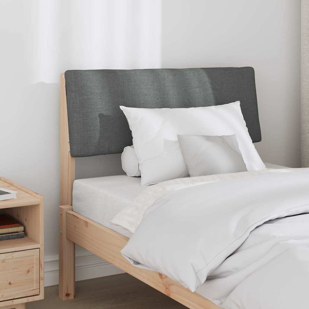 Testiera imbottita Grigio scuro 80 cm Pino massello