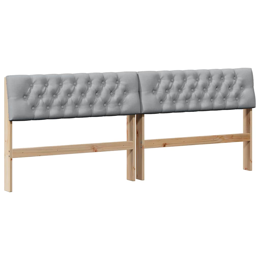 Testiera imbottita Grigio chiaro 200 cm Pino massello