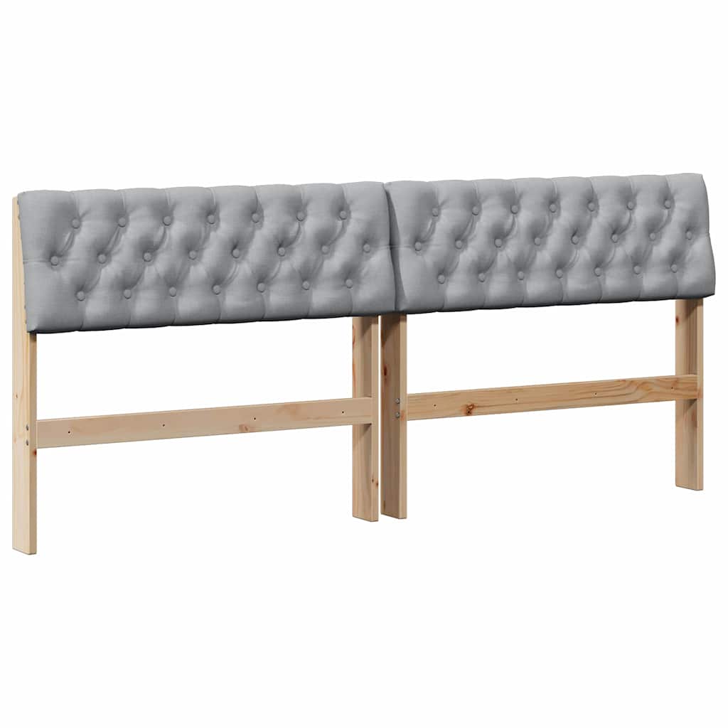 Testiera imbottita Grigio chiaro 180 cm Pino massello