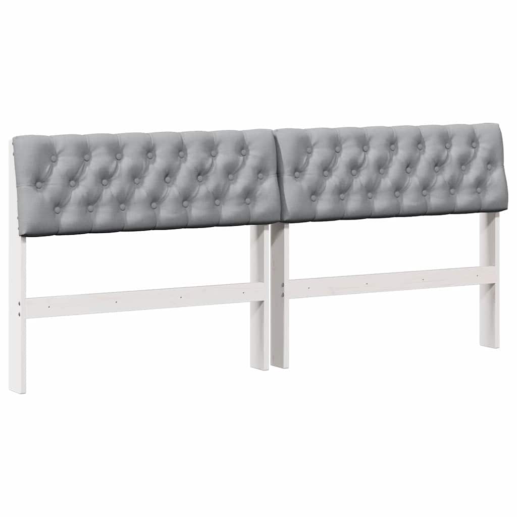 Testiera imbottita Grigio chiaro 180 cm Pino massello