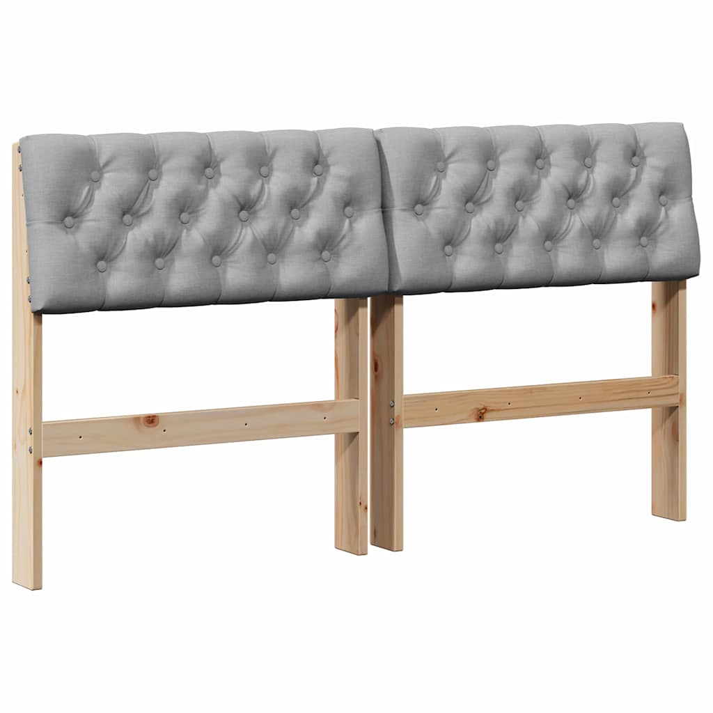 Testiera imbottita Grigio chiaro 140 cm Pino massello