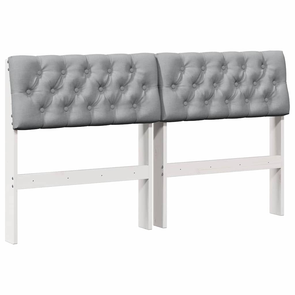 Testiera imbottita Grigio chiaro 135 cm Pino massello