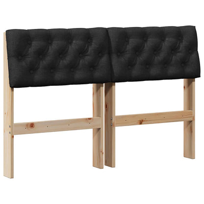 Testiera imbottita Nero 120 cm Pino massello