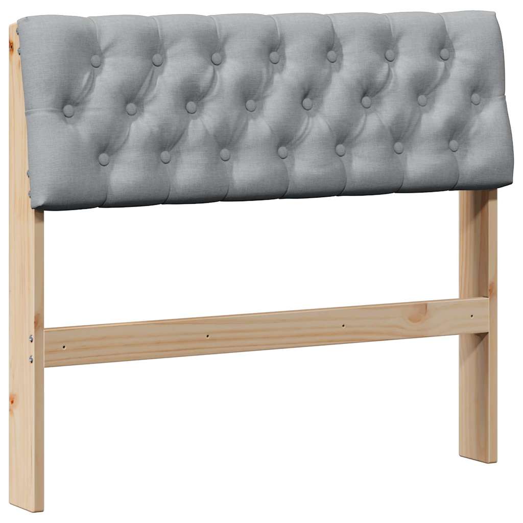 Testiera imbottita Grigio chiaro 90 cm Pino massello