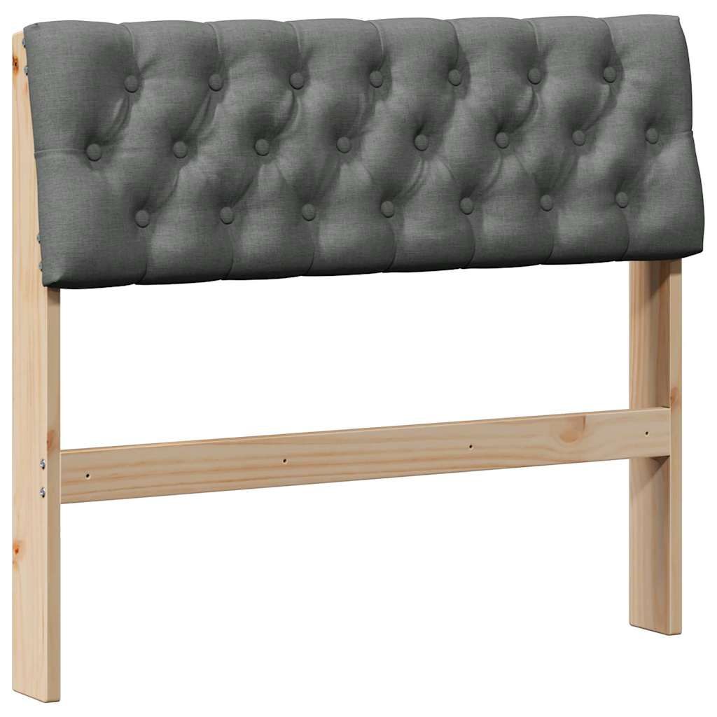 Testiera imbottita Grigio scuro 90 cm Pino massello