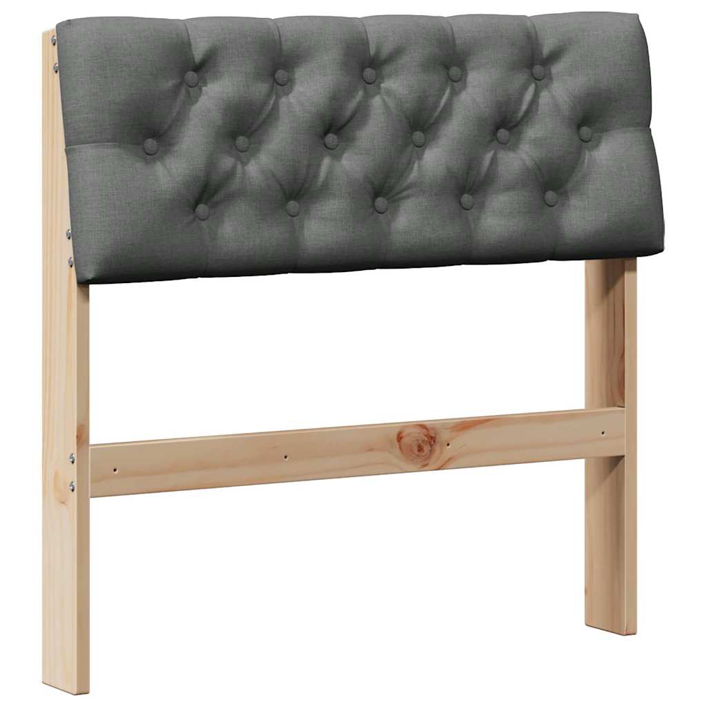 Testiera imbottita Grigio scuro 80 cm Pino massello