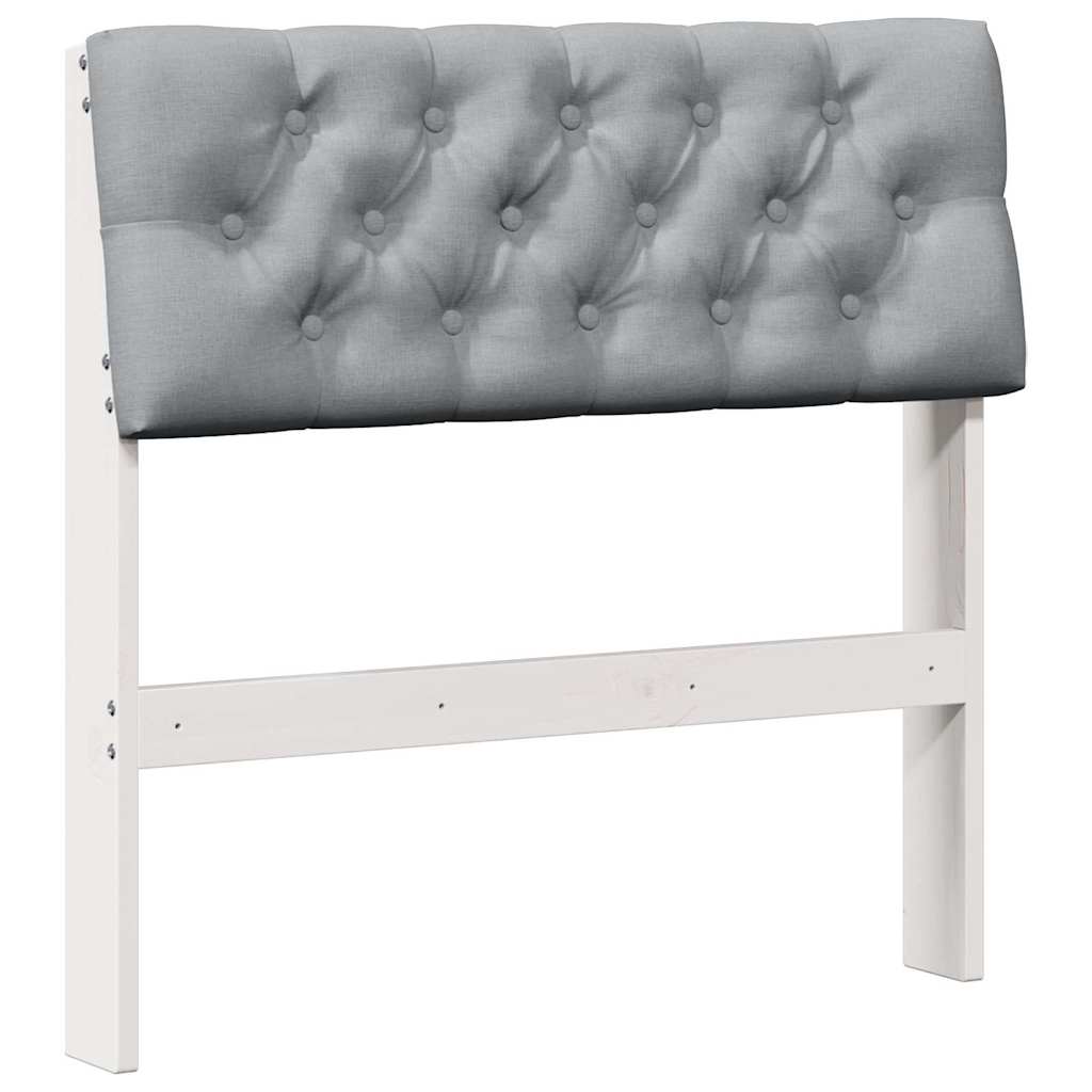 Testiera imbottita Grigio chiaro 80 cm Pino massello