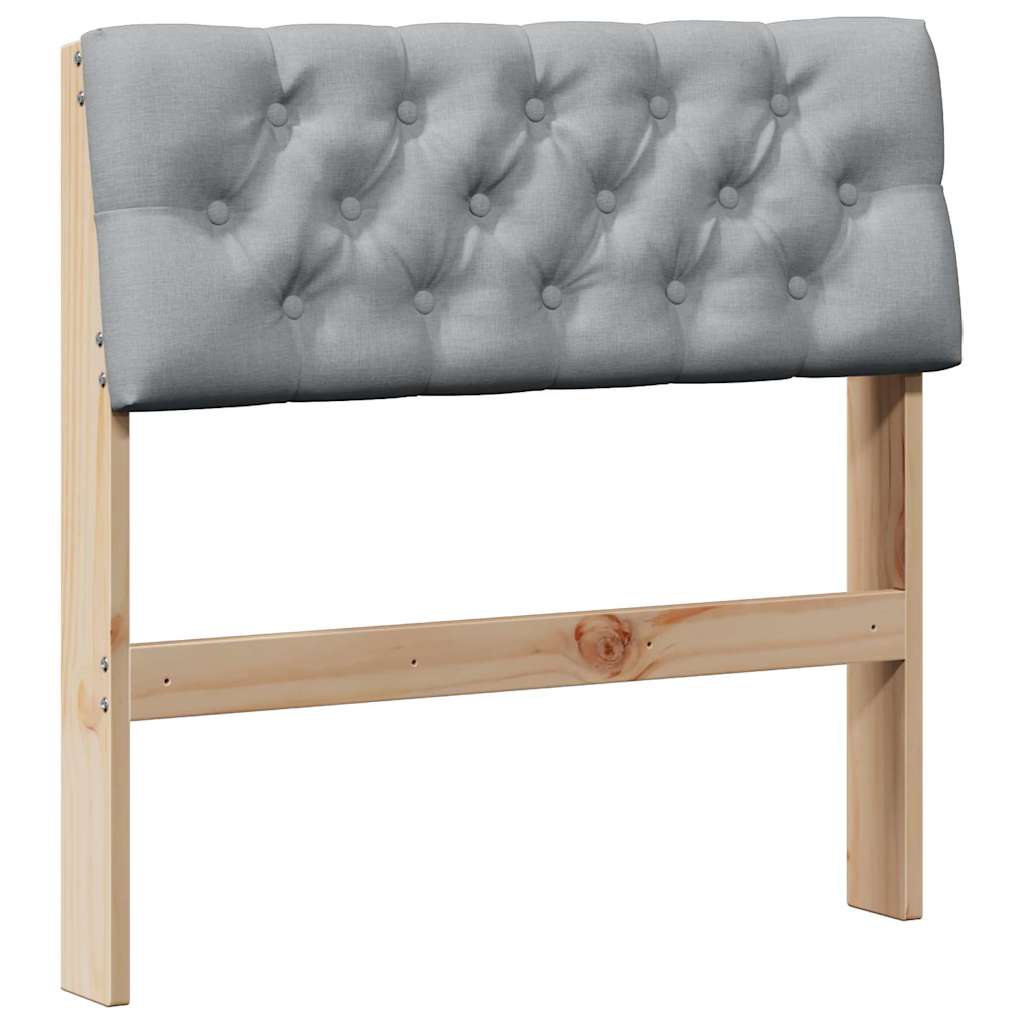 Testiera imbottita Grigio chiaro 75 cm Pino massello