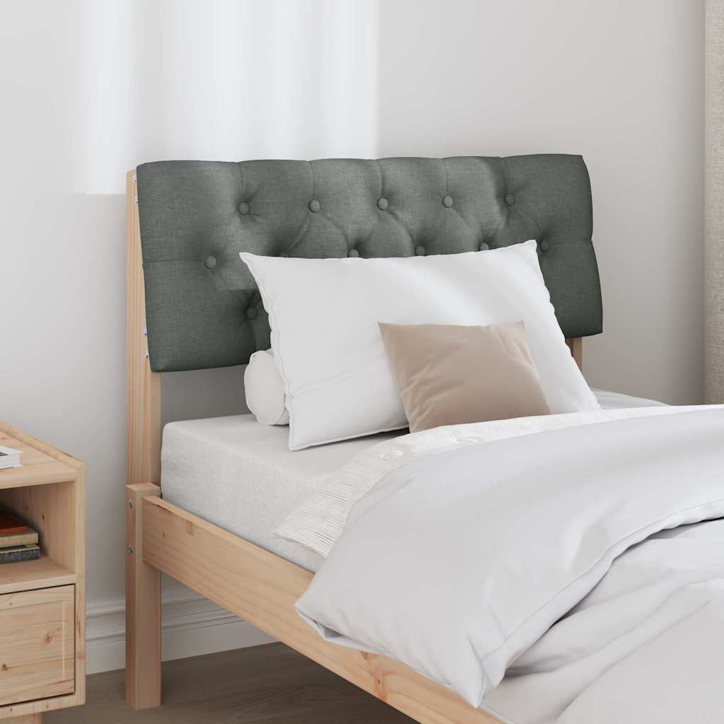 Testiera imbottita Grigio scuro 75 cm Pino massello