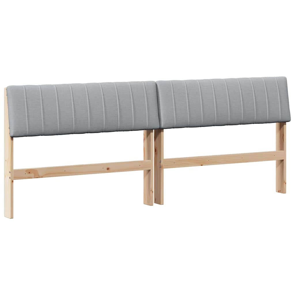 Testiera imbottita Grigio chiaro 200 cm Pino massello