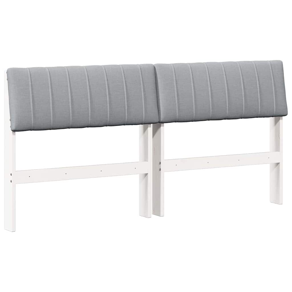 Testiera imbottita Grigio chiaro 160 cm Pino massello