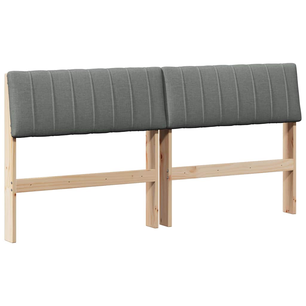Testiera imbottita Grigio scuro 150 cm Pino massello