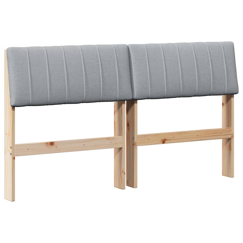 Testiera imbottita Grigio chiaro 140 cm Pino massello