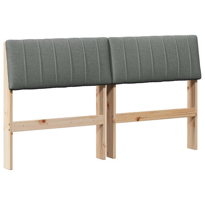 Testiera imbottita Grigio scuro 135 cm Pino massello