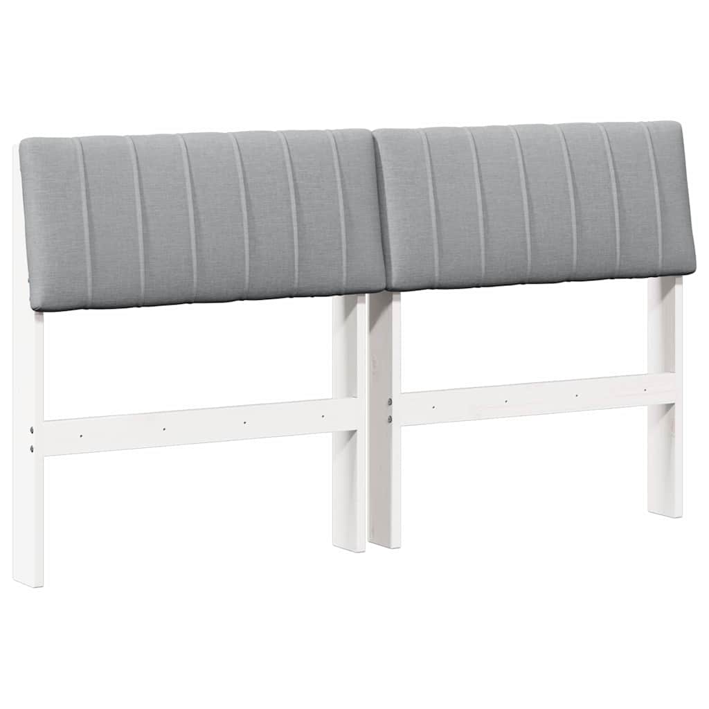 Testiera imbottita Grigio chiaro 135 cm Pino massello