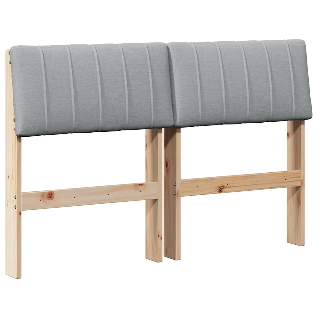 Testiera imbottita Grigio chiaro 120 cm Pino massello