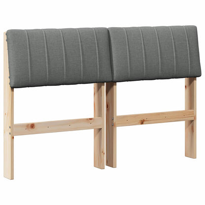Testiera imbottita Grigio scuro 120 cm Pino massello