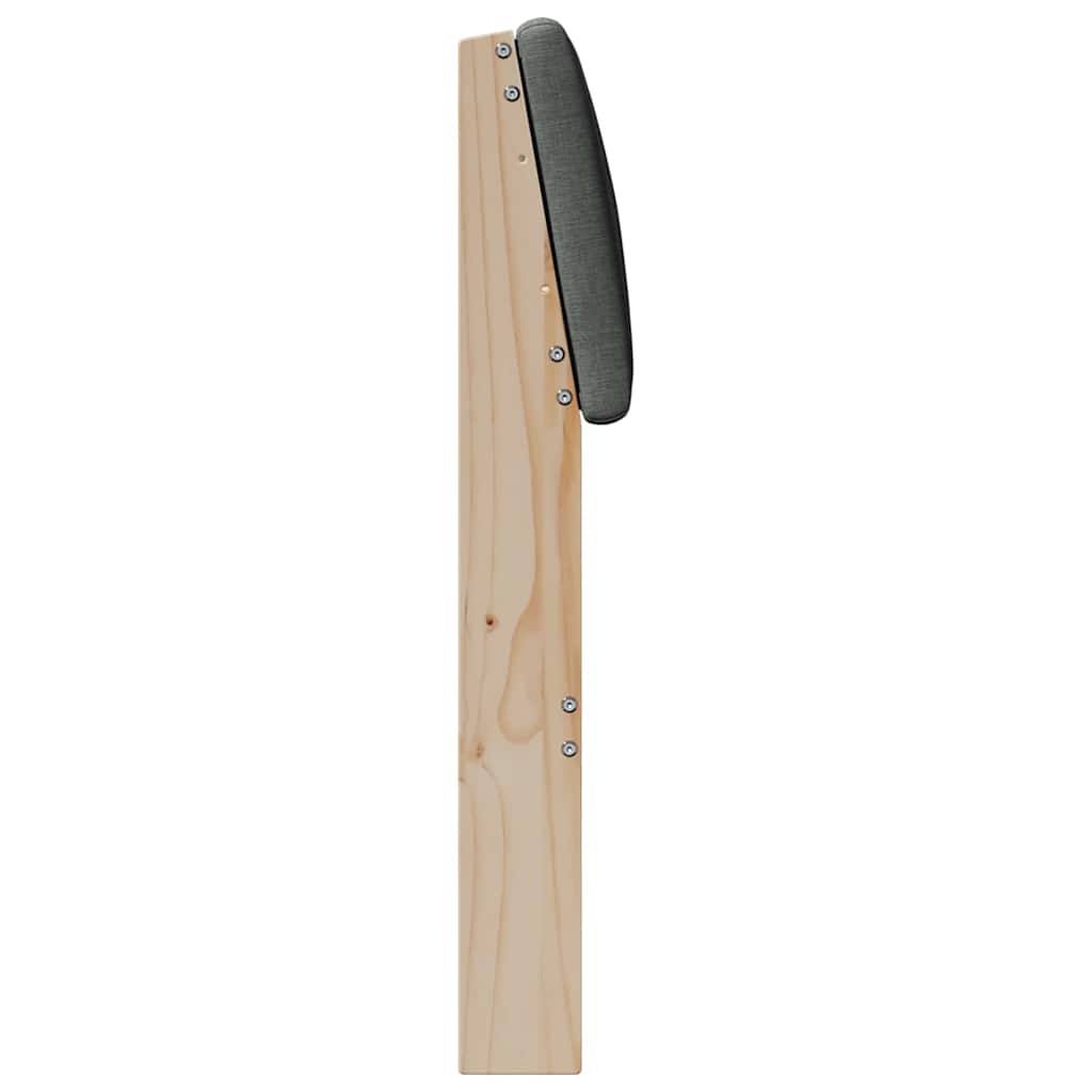 Testiera imbottita Grigio scuro 120 cm Pino massello