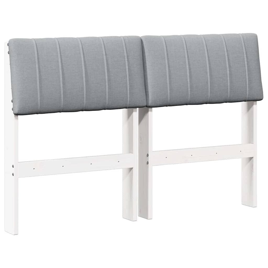 Testiera imbottita Grigio chiaro 120 cm Pino massello