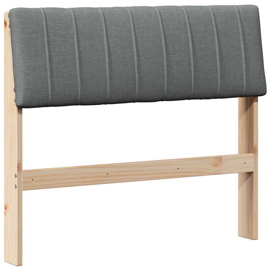 Testiera imbottita Grigio scuro 90 cm Pino massello