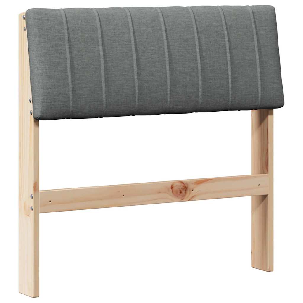Testiera imbottita Grigio scuro 80 cm Pino massello