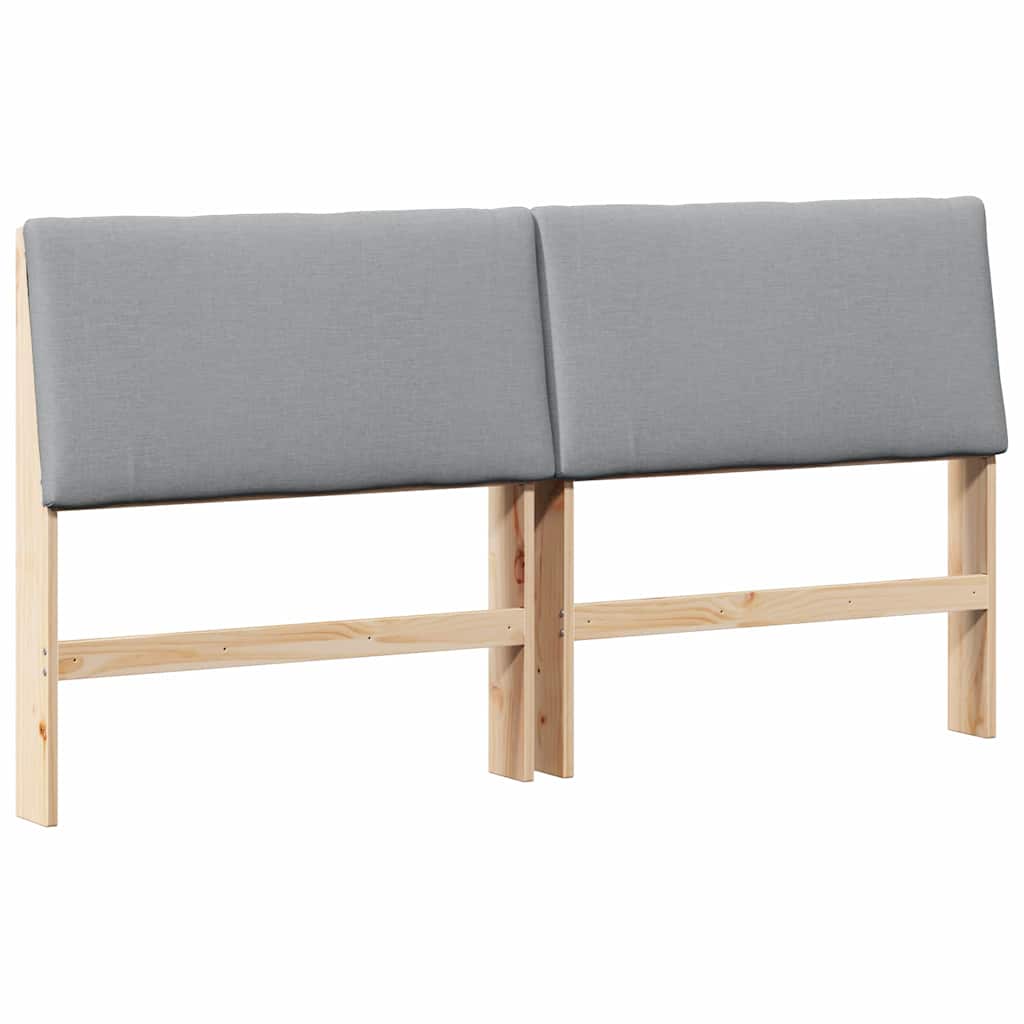 Testiera imbottita Grigio chiaro 180 cm Pino massello